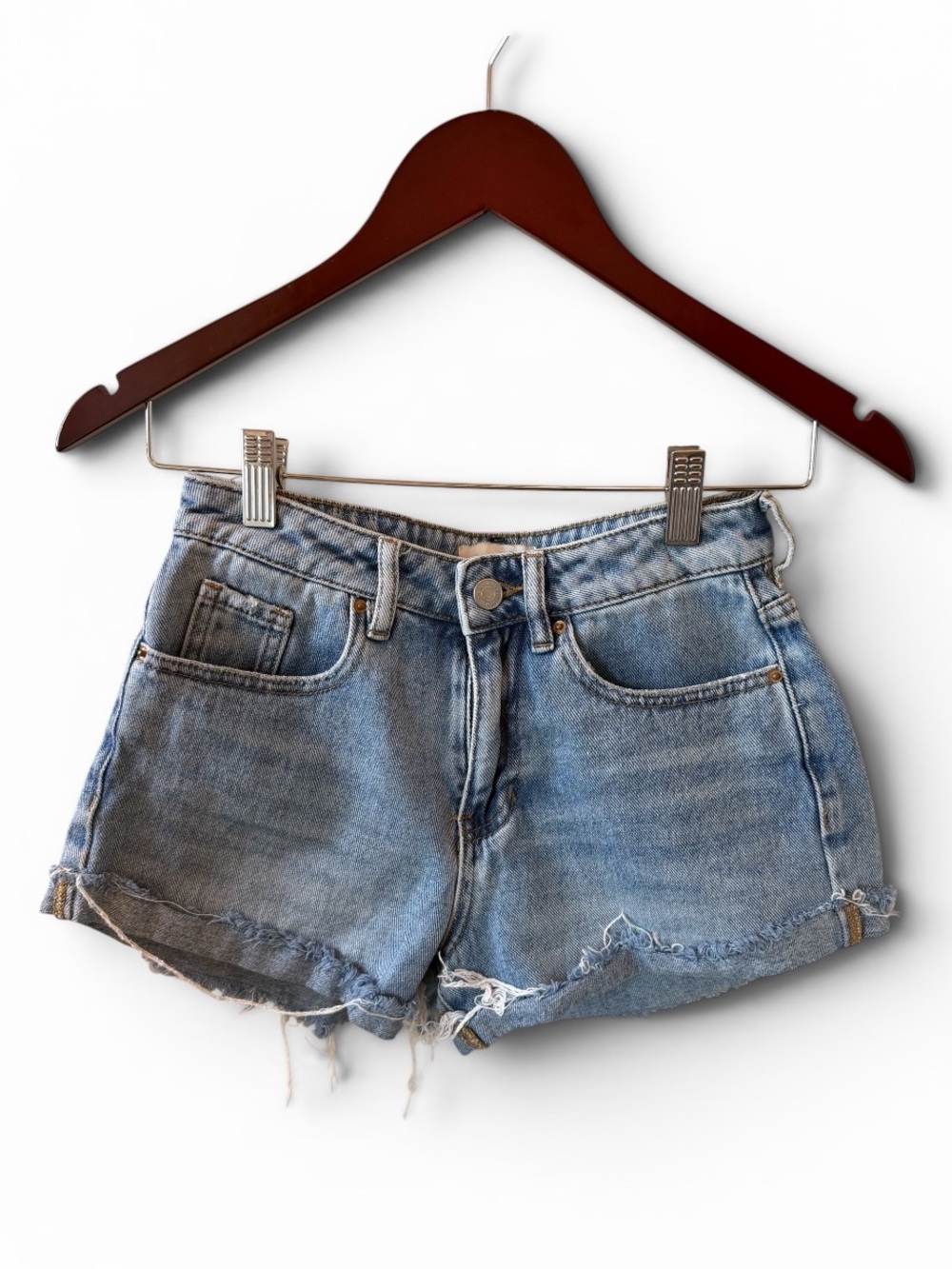 PacSun Light Blue Distressed Denim Cutoff Shorts